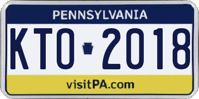 PA license plate KTO2018