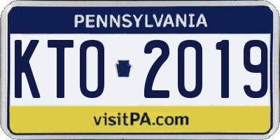PA license plate KTO2019