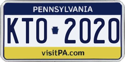 PA license plate KTO2020