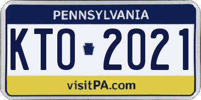 PA license plate KTO2021