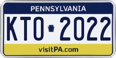 PA license plate KTO2022