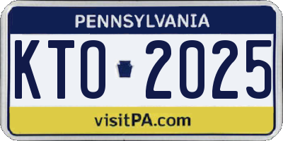 PA license plate KTO2025