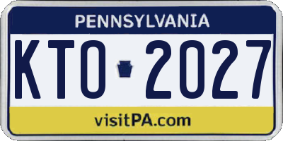 PA license plate KTO2027