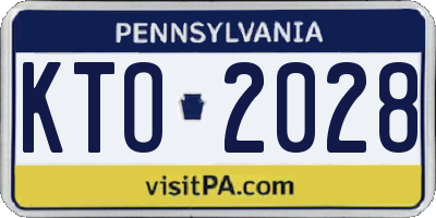 PA license plate KTO2028