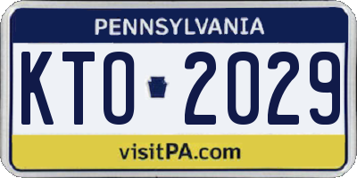 PA license plate KTO2029