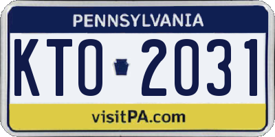 PA license plate KTO2031