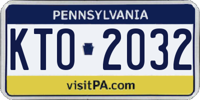 PA license plate KTO2032