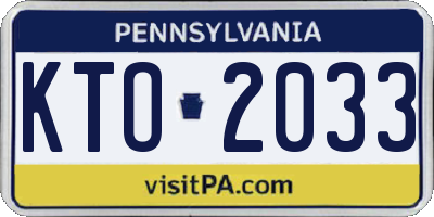 PA license plate KTO2033