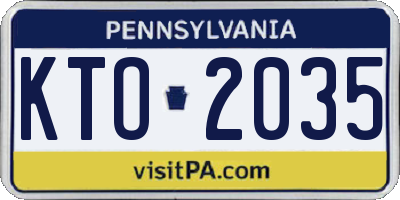 PA license plate KTO2035