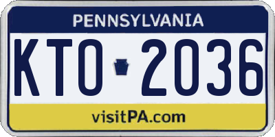 PA license plate KTO2036