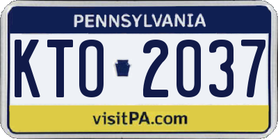 PA license plate KTO2037