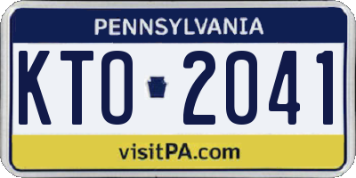 PA license plate KTO2041