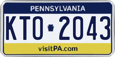 PA license plate KTO2043