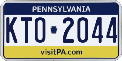 PA license plate KTO2044