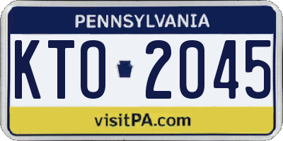 PA license plate KTO2045