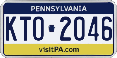 PA license plate KTO2046
