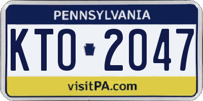 PA license plate KTO2047