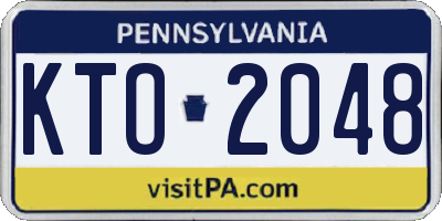 PA license plate KTO2048