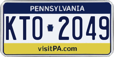 PA license plate KTO2049