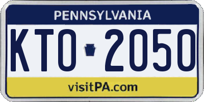 PA license plate KTO2050