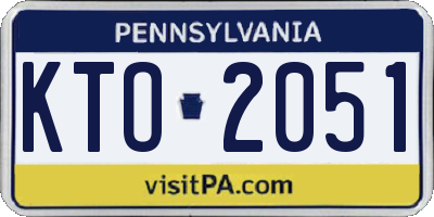 PA license plate KTO2051