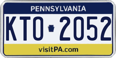 PA license plate KTO2052