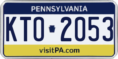 PA license plate KTO2053