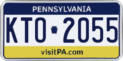 PA license plate KTO2055