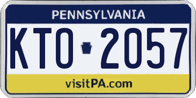 PA license plate KTO2057
