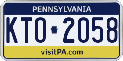 PA license plate KTO2058