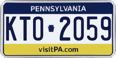 PA license plate KTO2059