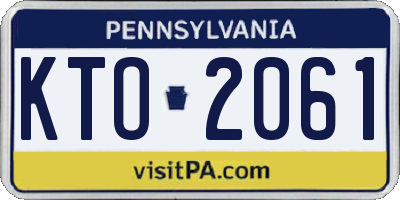 PA license plate KTO2061