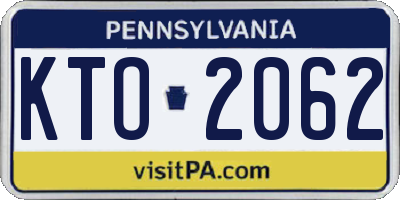 PA license plate KTO2062