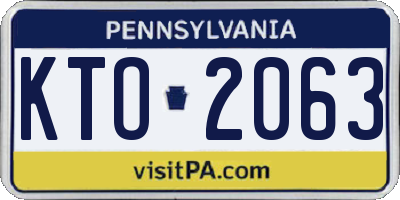 PA license plate KTO2063