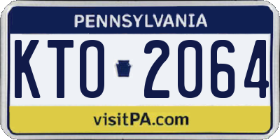 PA license plate KTO2064