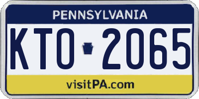 PA license plate KTO2065