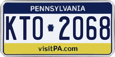 PA license plate KTO2068