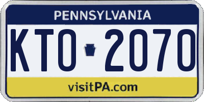 PA license plate KTO2070