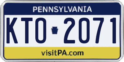 PA license plate KTO2071