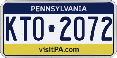PA license plate KTO2072