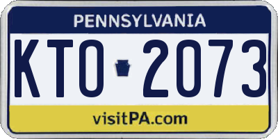PA license plate KTO2073
