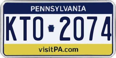 PA license plate KTO2074