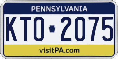 PA license plate KTO2075