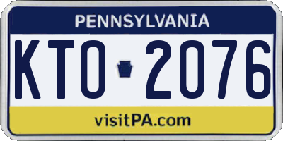 PA license plate KTO2076