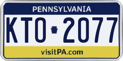 PA license plate KTO2077