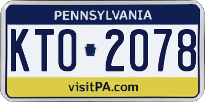 PA license plate KTO2078