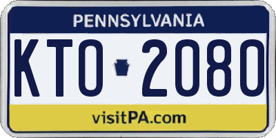PA license plate KTO2080