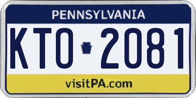 PA license plate KTO2081