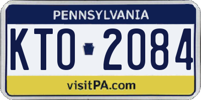 PA license plate KTO2084