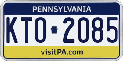 PA license plate KTO2085